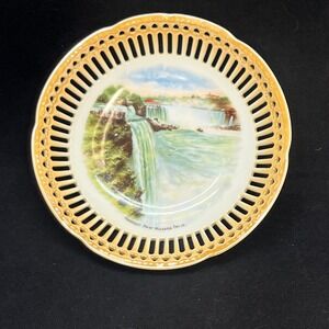 Arzberg Bavaria Niagara Falls Souvenir Plate Reticulated Pierced Porcelain‎ 6in